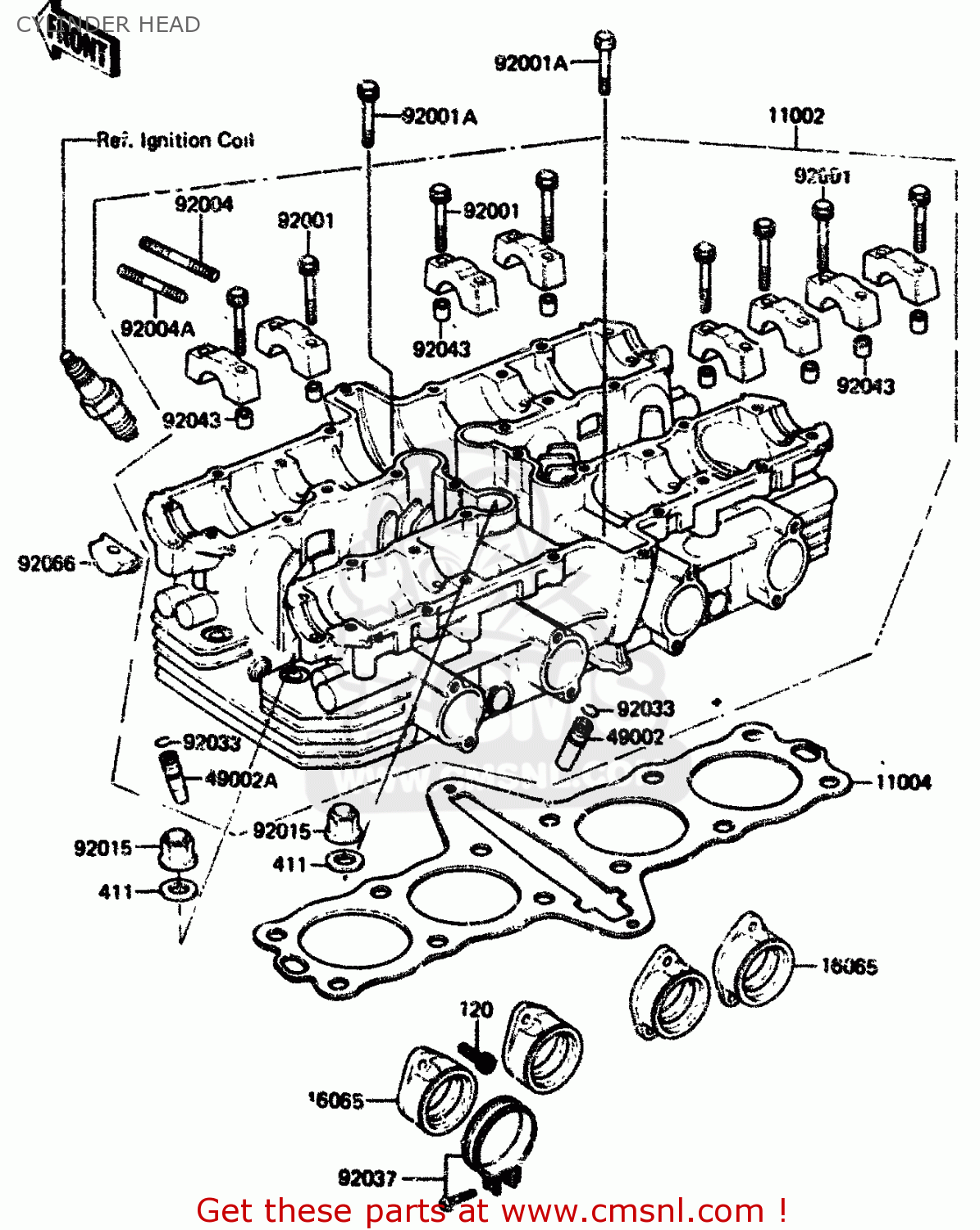 CYLINDER HEAD ZX750A1 1983 EUROPE UK FR IT NR SD ST