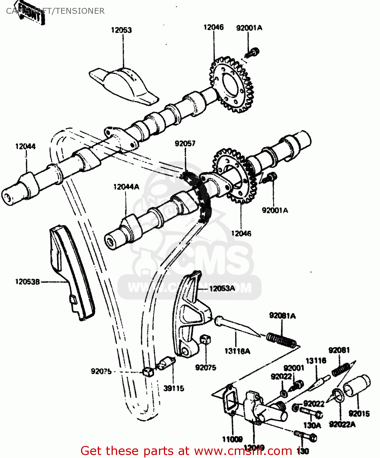 CAMSHAFT/TENSIONER ZX750A1 1983 EUROPE UK FR IT NR SD ST