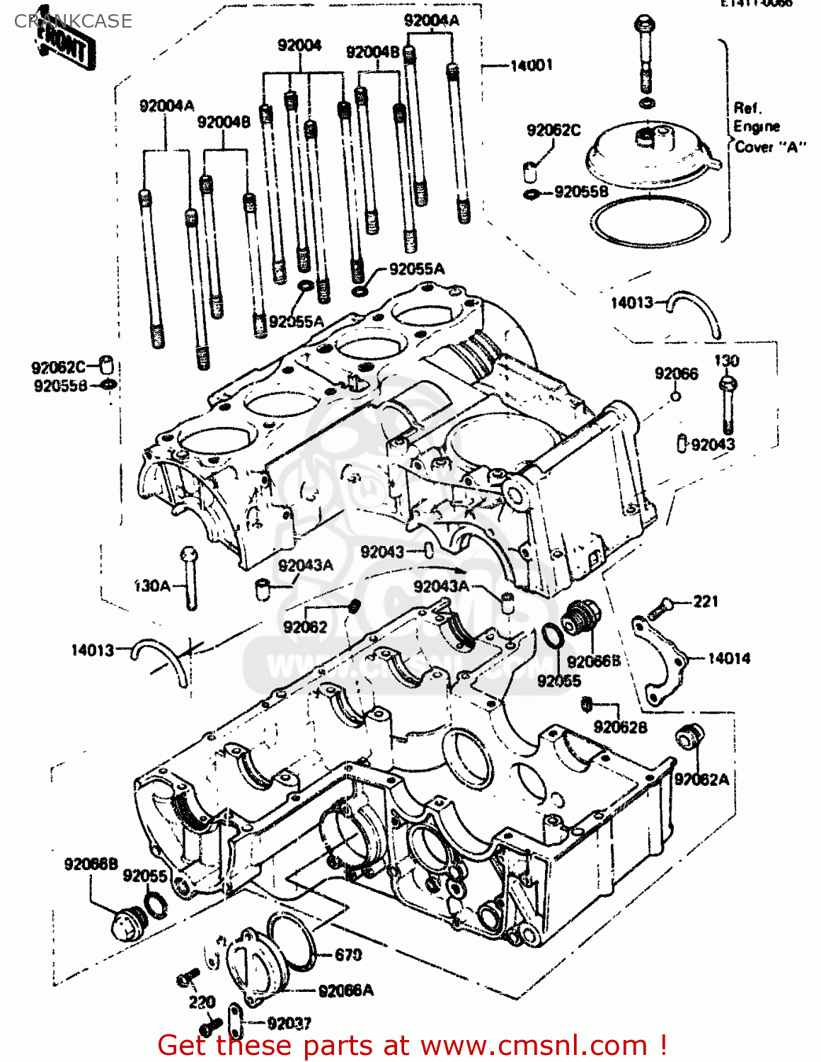 CRANKCASE ZX750A1 1983 EUROPE UK FR IT NR SD ST