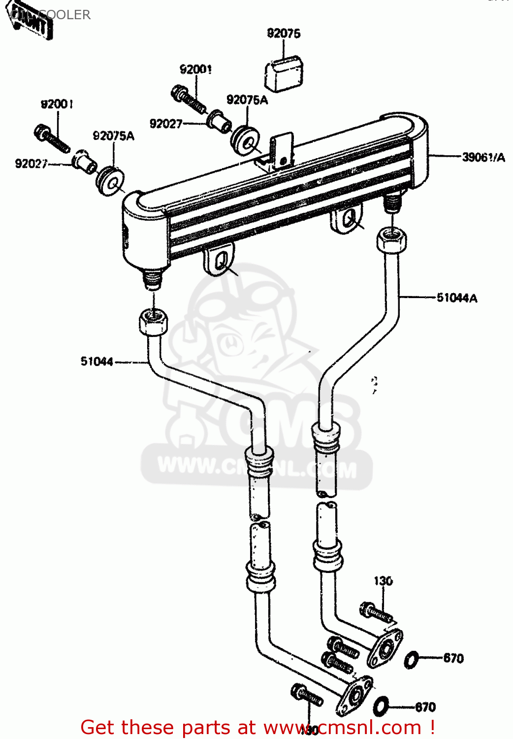 OIL COOLER ZX750A1 1983 EUROPE UK FR IT NR SD ST