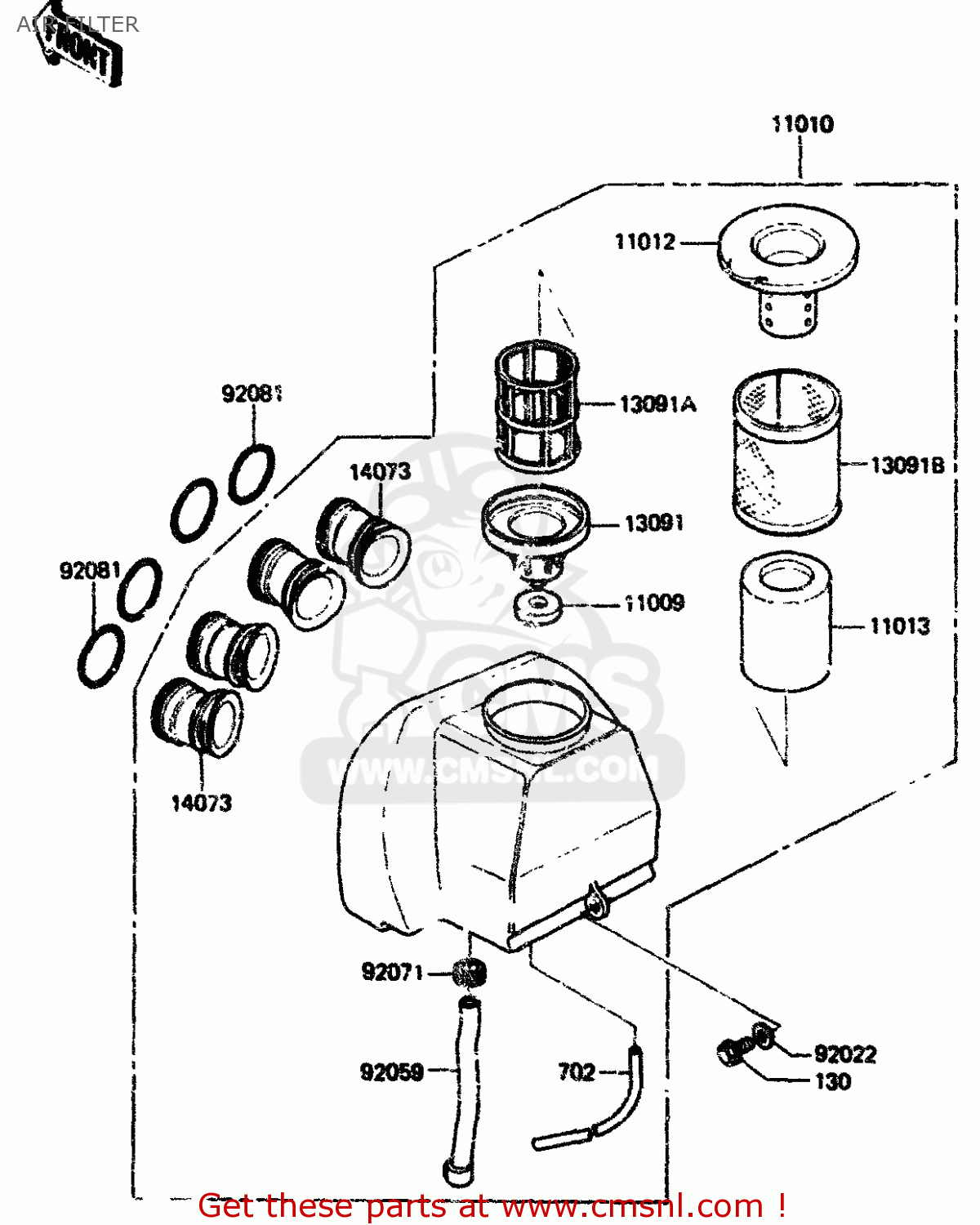 AIR FILTER ZX750A1 1983 EUROPE UK FR IT NR SD ST