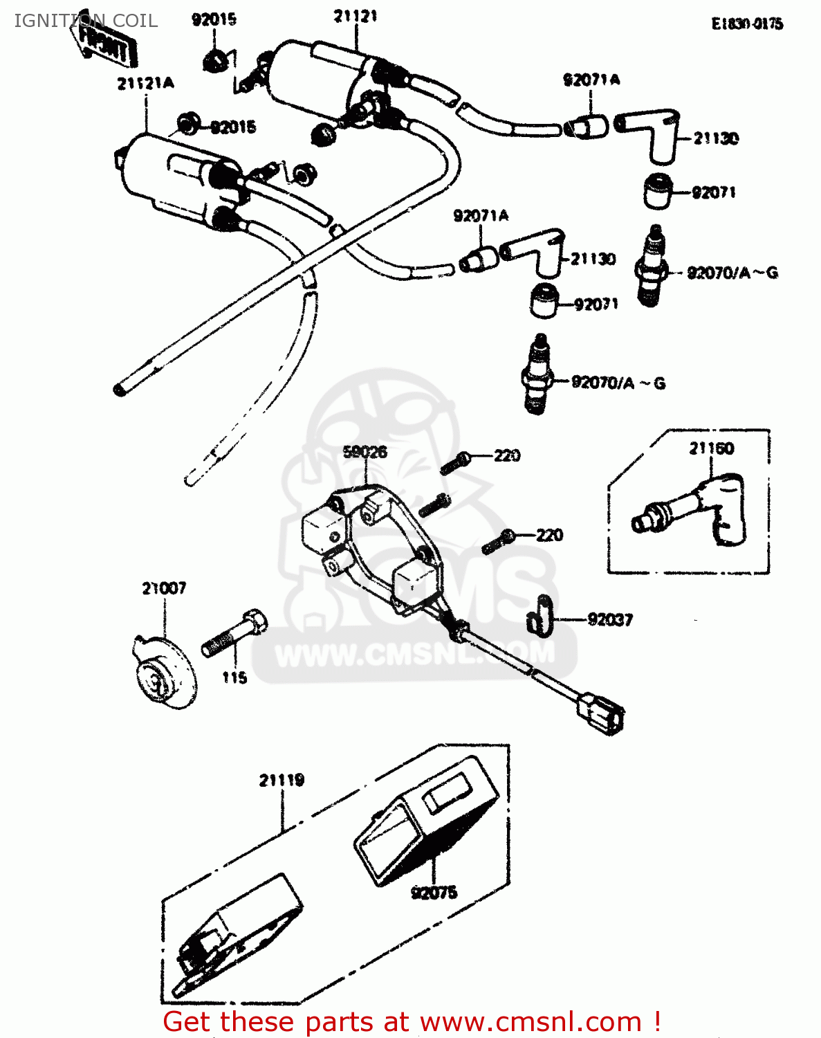 IGNITION COIL ZX750A1 1983 EUROPE UK FR IT NR SD ST