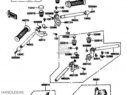 HANDLEBAR - ZX750A1 1983 EUROPE UK FR IT NR SD ST