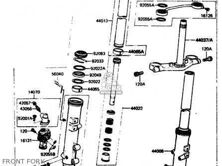 FRONT FORK - ZX750A1 1983 EUROPE UK FR IT NR SD ST