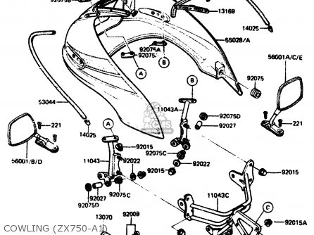 COWLING (ZX750-A1) - ZX750A1 1983 EUROPE UK FR IT NR SD ST