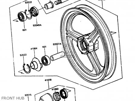 FRONT HUB - ZX750A1 1983 EUROPE UK FR IT NR SD ST