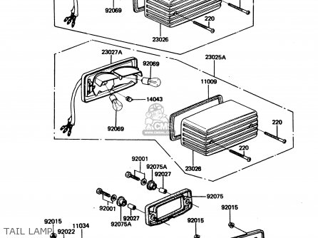 TAIL LAMP - ZX750A1 1983 EUROPE UK FR IT NR SD ST