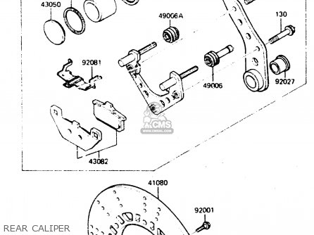 REAR CALIPER - ZX750A1 1983 EUROPE UK FR IT NR SD ST