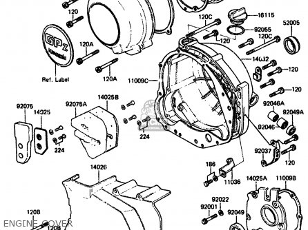 ENGINE COVER - ZX750A1 1983 EUROPE UK FR IT NR SD ST