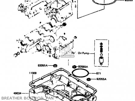 BREATHER BODY/OIL PAN - ZX750A1 1983 EUROPE UK FR IT NR SD ST