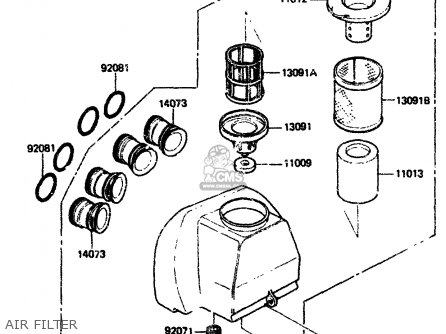 AIR FILTER - ZX750A1 1983 EUROPE UK FR IT NR SD ST