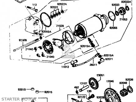 STARTER MOTOR - ZX750A1 1983 EUROPE UK FR IT NR SD ST