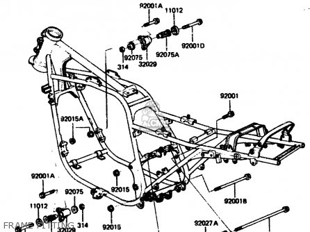 FRAME FITTING - ZX750A1 1983 EUROPE UK FR IT NR SD ST