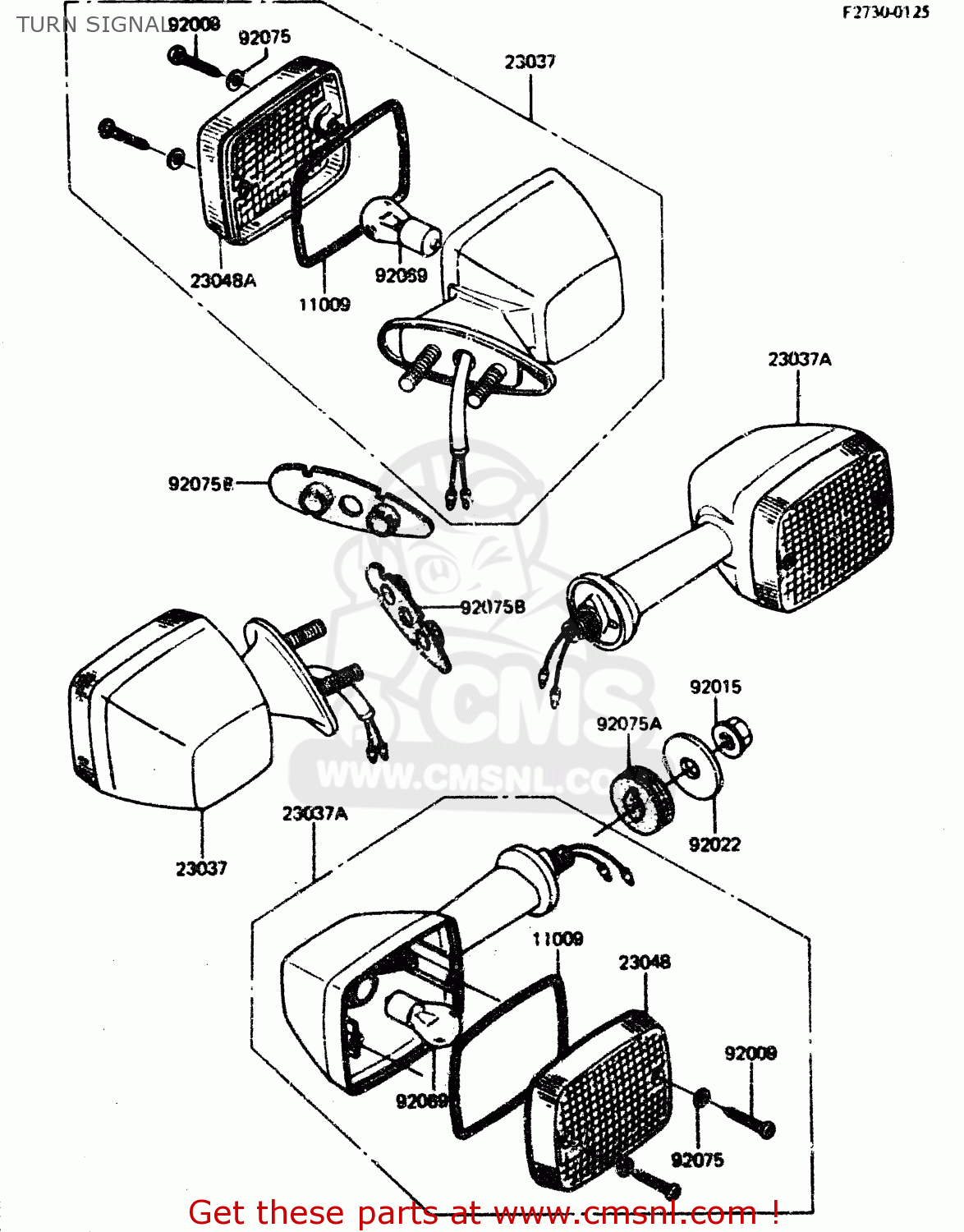 TURN SIGNAL ZX750A2 1984 EUROPE UK FR GR IT NR SD
