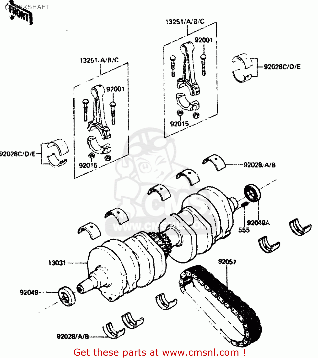 CRANKSHAFT ZX750A2 1984 EUROPE UK FR GR IT NR SD