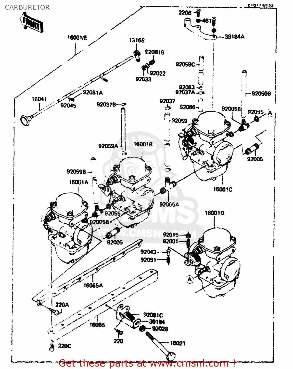 CARBURETOR ZX750A2 1984 EUROPE UK FR GR IT NR SD