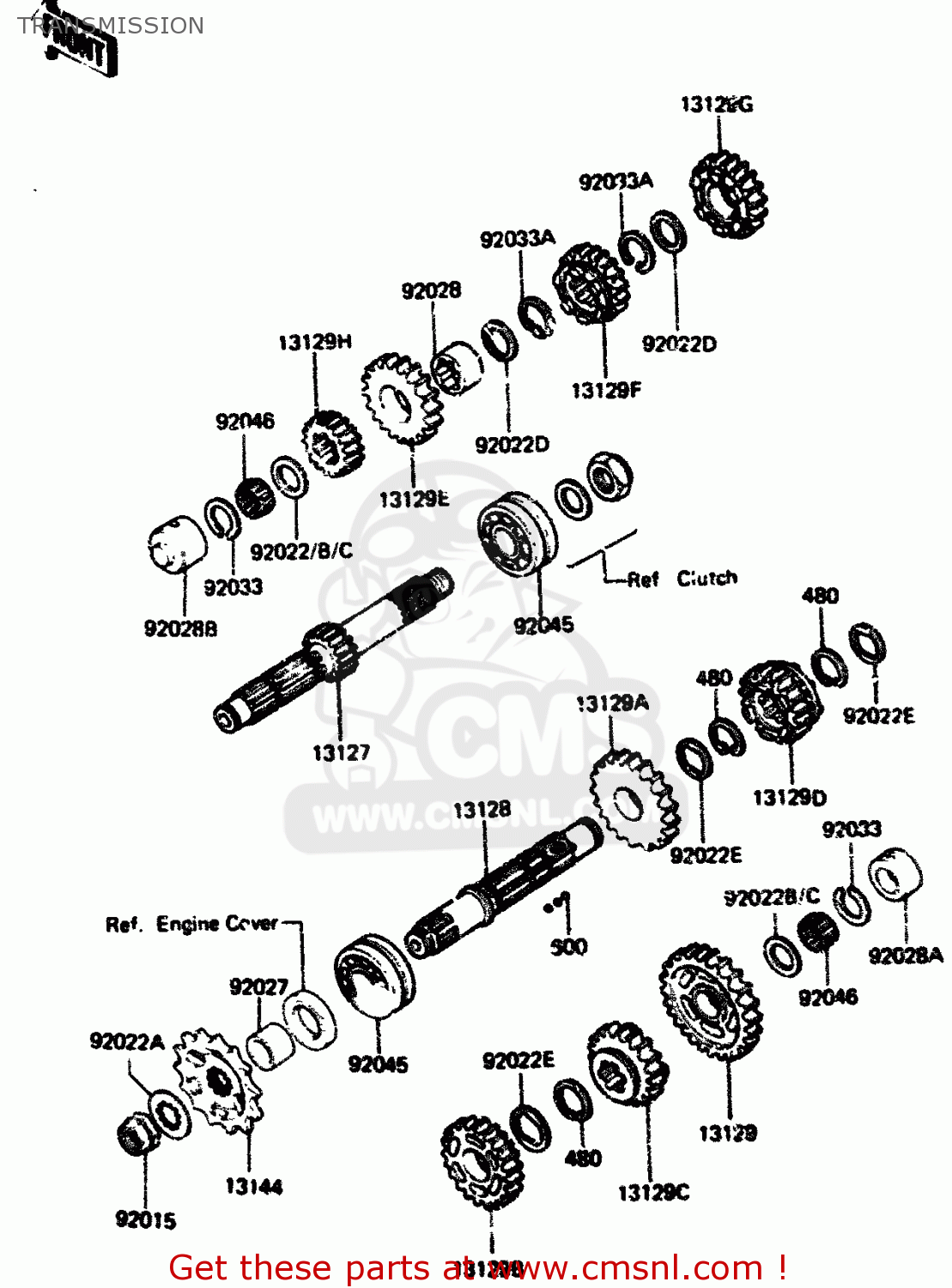 TRANSMISSION ZX750A2 1984 EUROPE UK FR GR IT NR SD