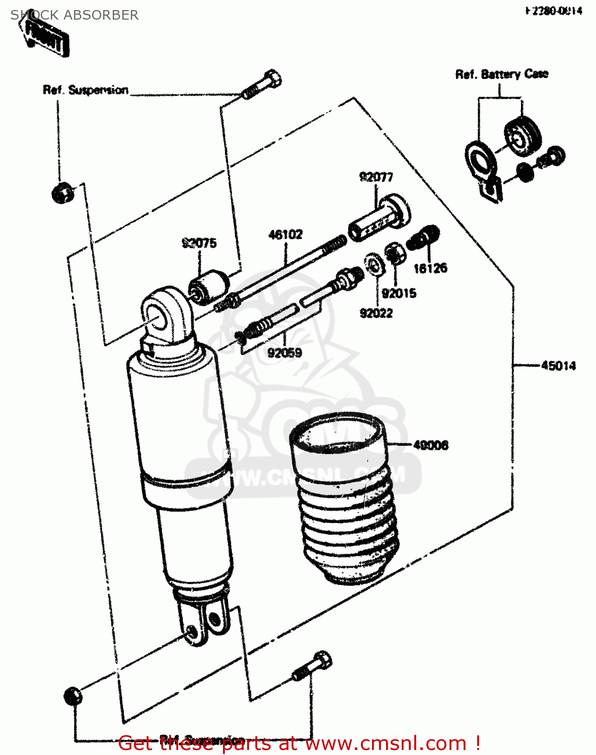 SHOCK ABSORBER ZX750A2 1984 EUROPE UK FR GR IT NR SD