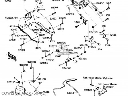 COWLING A(ZX750-A2) - ZX750A2 1984 EUROPE UK FR GR IT NR SD