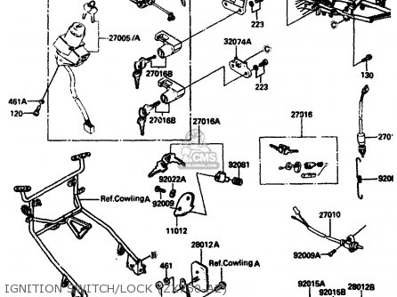 IGNITION SWITCH/LOCK (ZX750-A2) - ZX750A2 1984 EUROPE UK FR GR IT NR SD