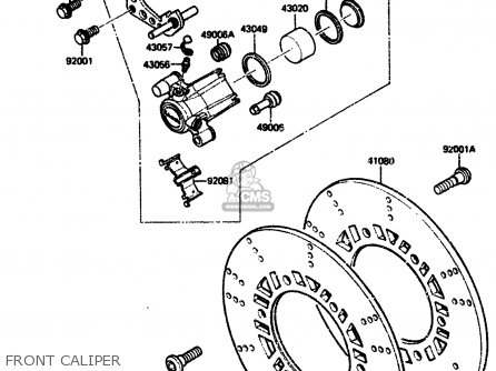 FRONT CALIPER - ZX750A2 1984 EUROPE UK FR GR IT NR SD
