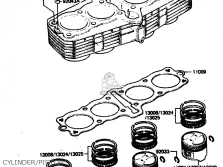 CYLINDER/PISTON - ZX750A2 1984 EUROPE UK FR GR IT NR SD