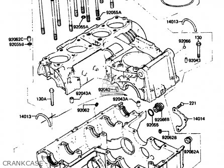CRANKCASE - ZX750A2 1984 EUROPE UK FR GR IT NR SD