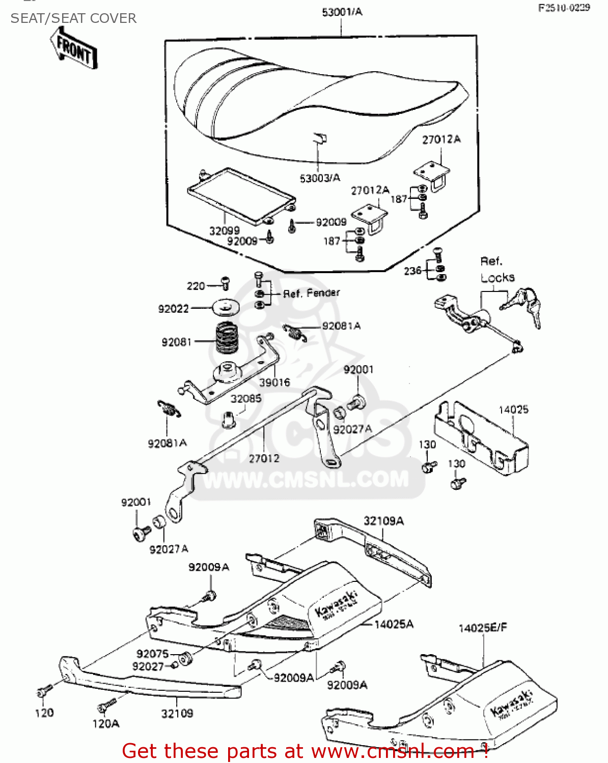SEAT/SEAT COVER ZX750A2 GPZ750 1984 USA CALIFORNIA CANADA