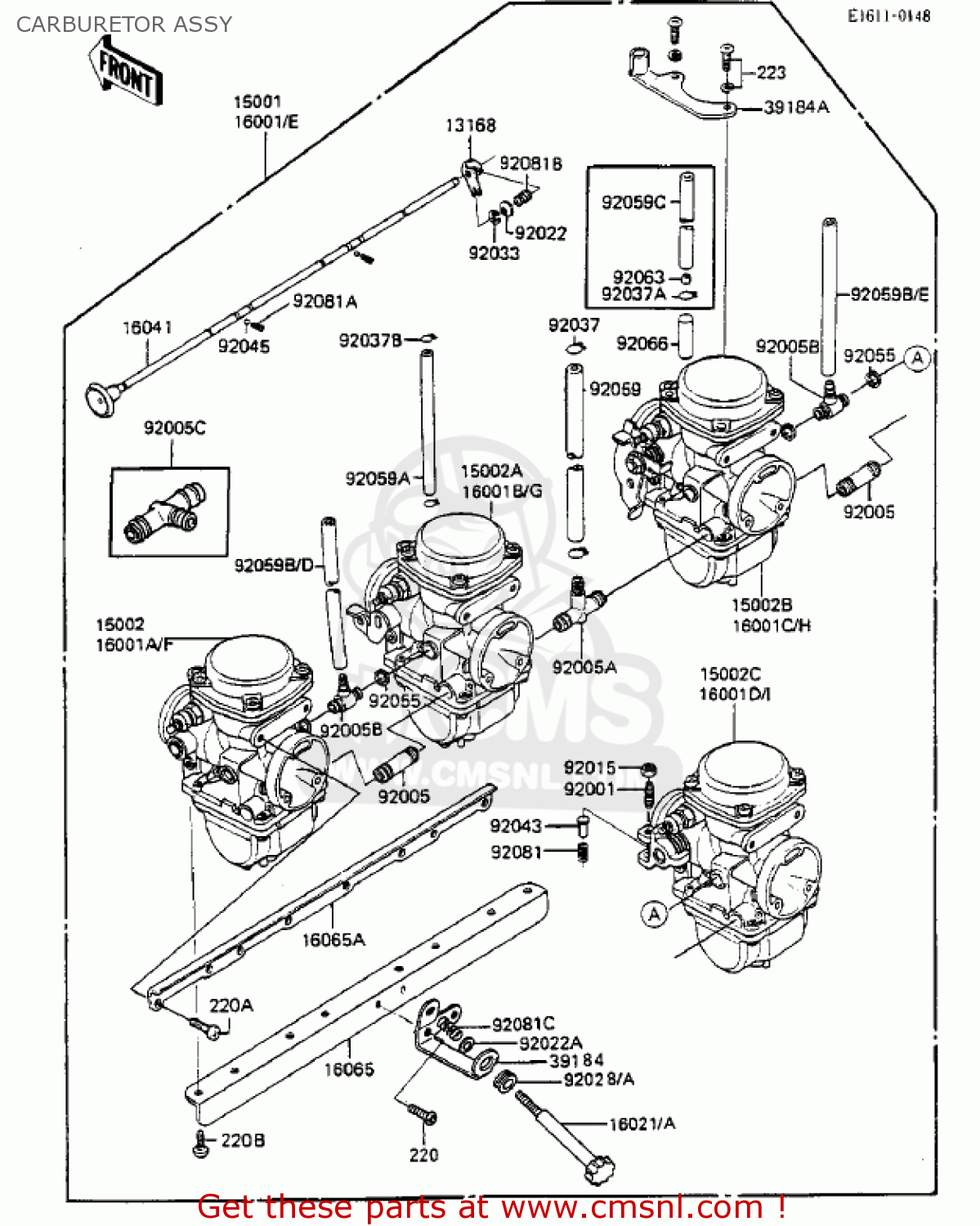 CARBURETOR ASSY ZX750A2 GPZ750 1984 USA CALIFORNIA CANADA