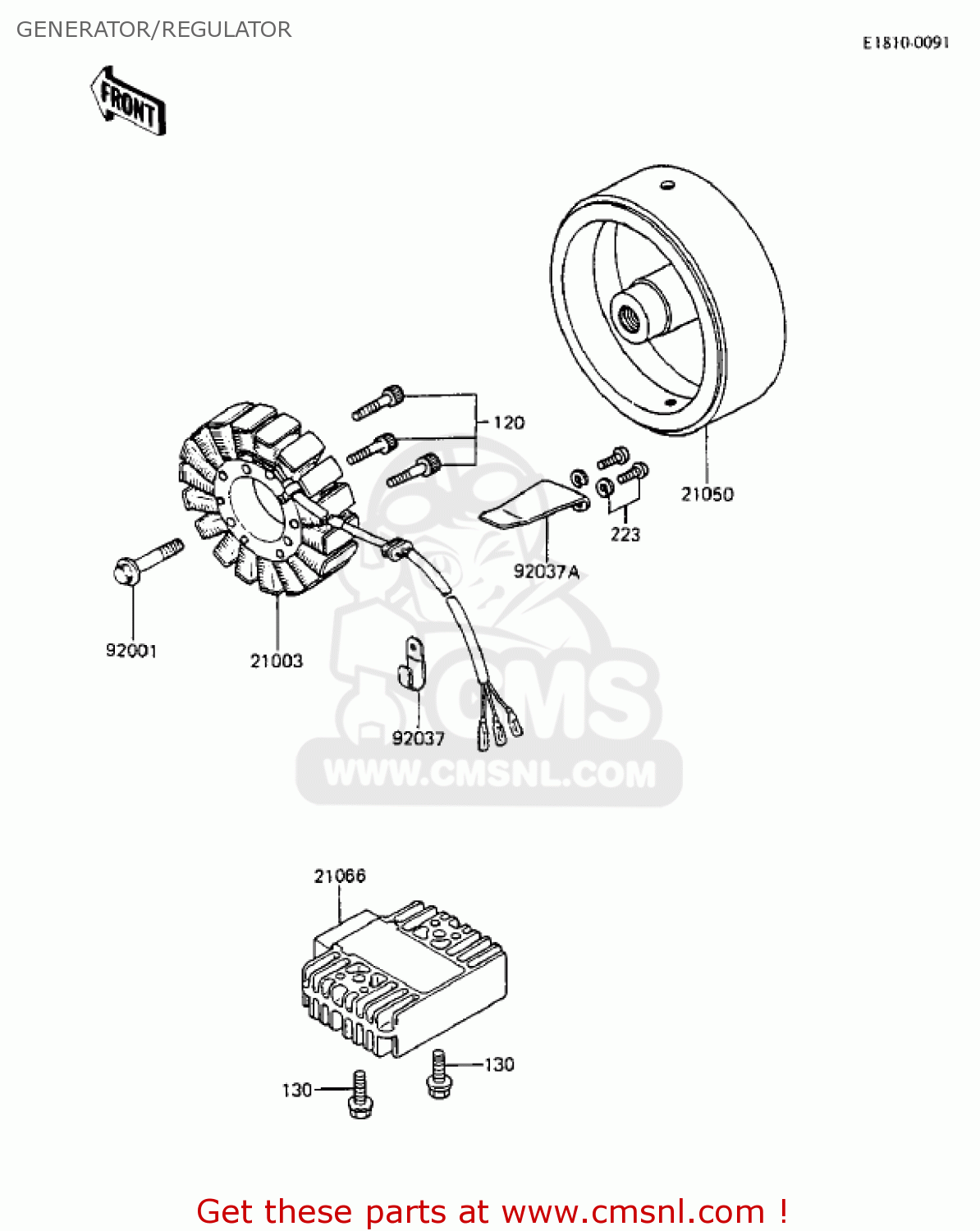 GENERATOR/REGULATOR ZX750A2 GPZ750 1984 USA CALIFORNIA CANADA