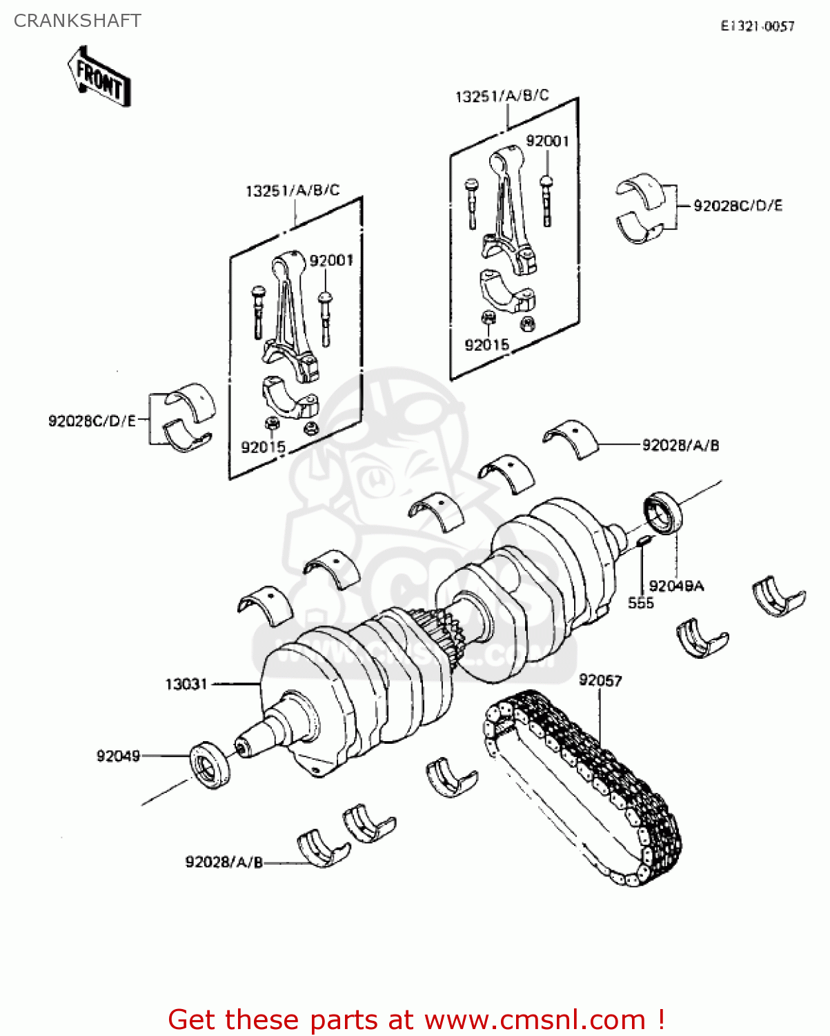 CRANKSHAFT ZX750A2 GPZ750 1984 USA CALIFORNIA CANADA