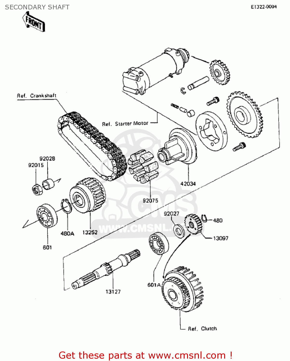 SECONDARY SHAFT ZX750A2 GPZ750 1984 USA CALIFORNIA CANADA