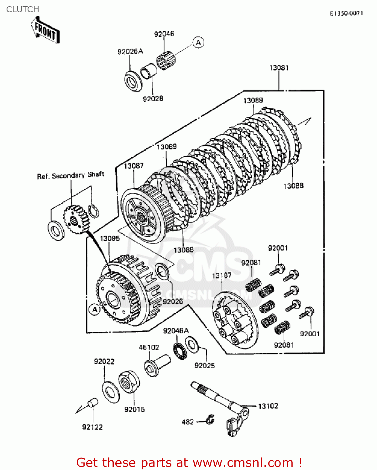 CLUTCH ZX750A2 GPZ750 1984 USA CALIFORNIA CANADA