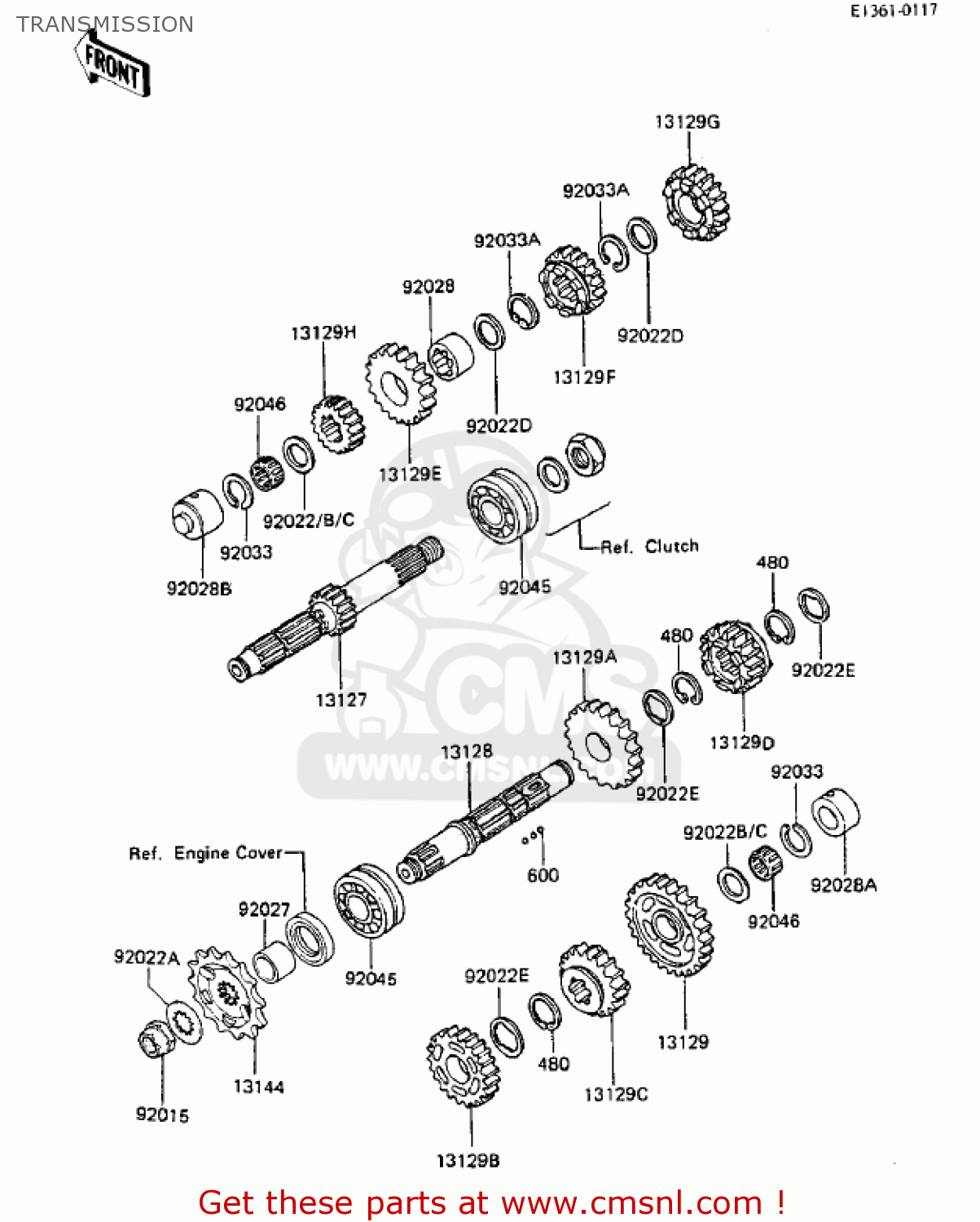 TRANSMISSION ZX750A2 GPZ750 1984 USA CALIFORNIA CANADA