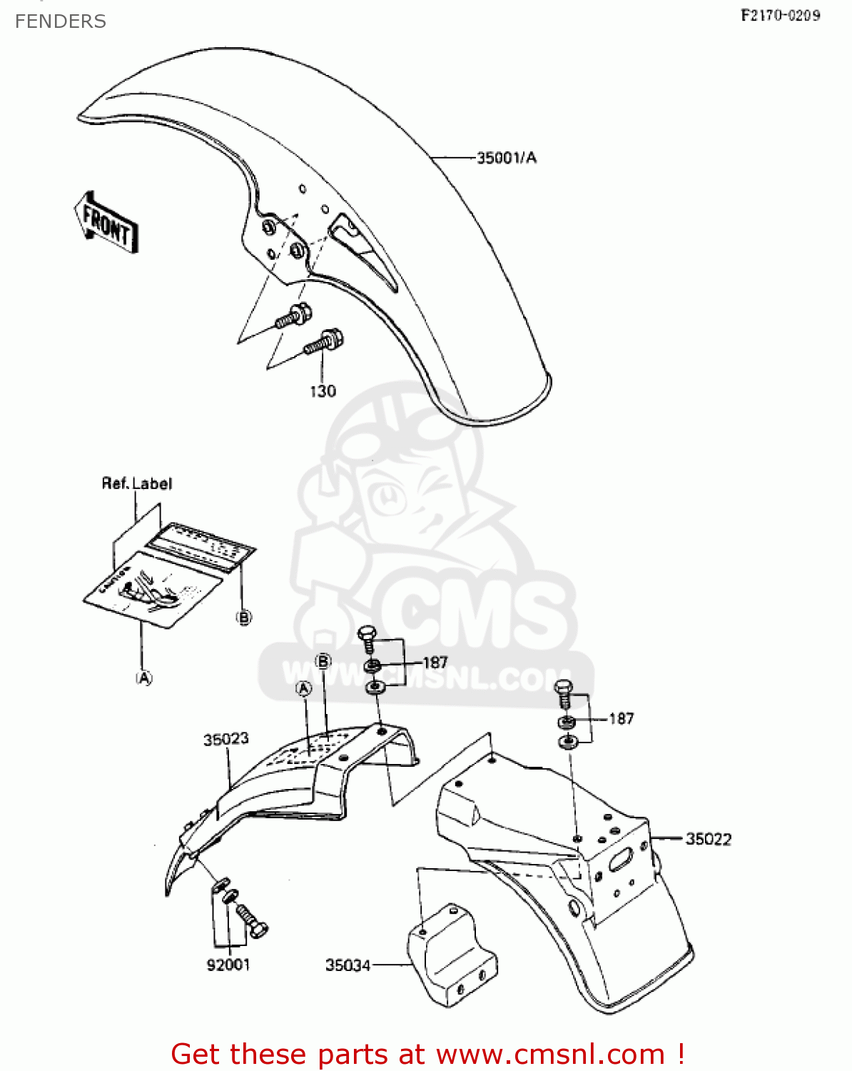FENDERS ZX750A2 GPZ750 1984 USA CALIFORNIA CANADA