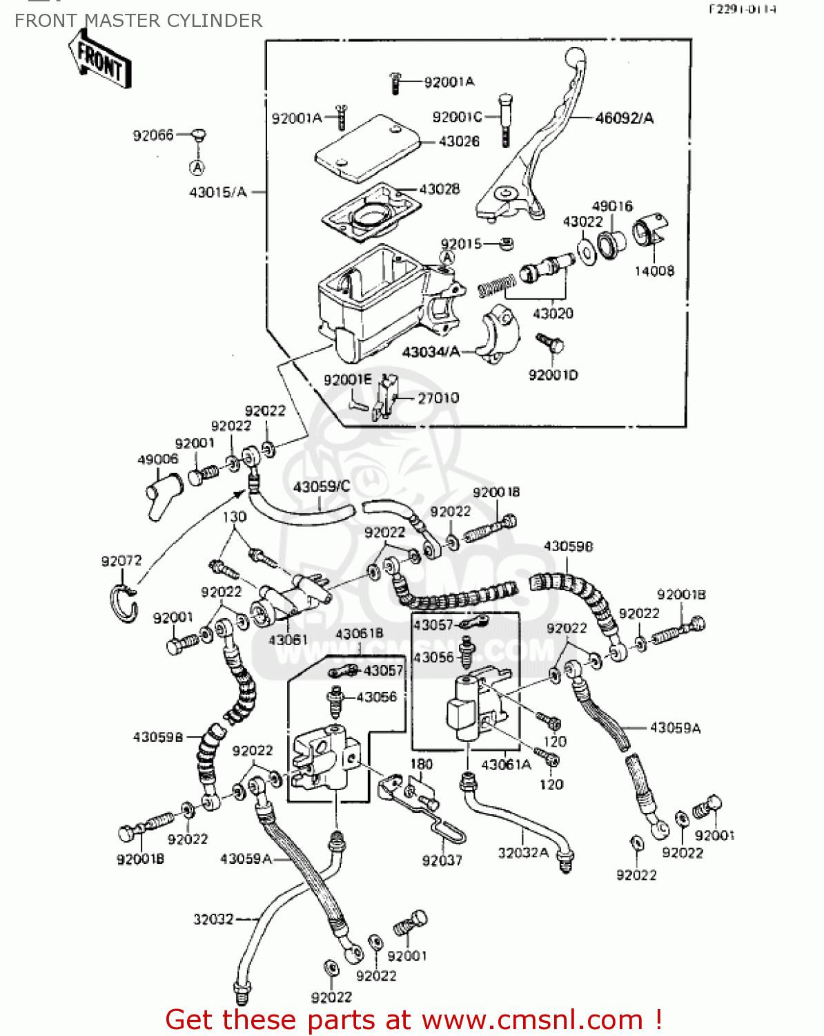 FRONT MASTER CYLINDER ZX750A2 GPZ750 1984 USA CALIFORNIA CANADA