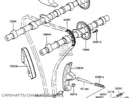 CAMSHAFTS/CHAIN/TENSIONER - ZX750A2 GPZ750 1984 USA CALIFORNIA CANADA
