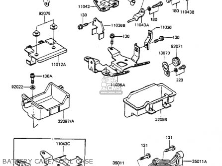 BATTERY CASE/TOOL CASE - ZX750A2 GPZ750 1984 USA CALIFORNIA CANADA