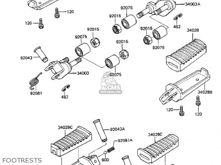 FOOTRESTS - ZX750A2 GPZ750 1984 USA CALIFORNIA CANADA