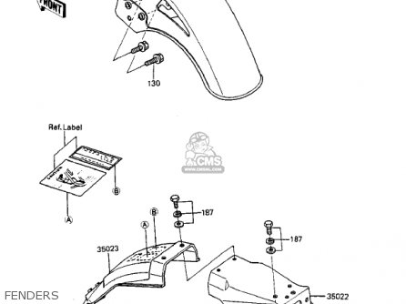 FENDERS - ZX750A2 GPZ750 1984 USA CALIFORNIA CANADA