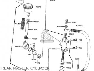 REAR MASTER CYLINDER - ZX750A2 GPZ750 1984 USA CALIFORNIA CANADA