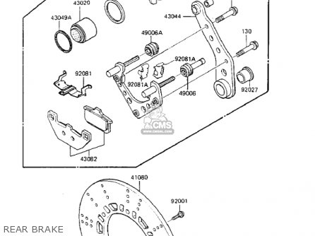REAR BRAKE - ZX750A2 GPZ750 1984 USA CALIFORNIA CANADA