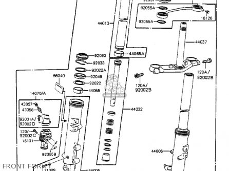 FRONT FORK - ZX750A2 GPZ750 1984 USA CALIFORNIA CANADA