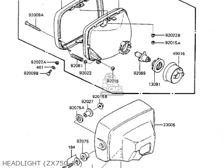 HEADLIGHT (ZX750-A1) - ZX750A2 GPZ750 1984 USA CALIFORNIA CANADA