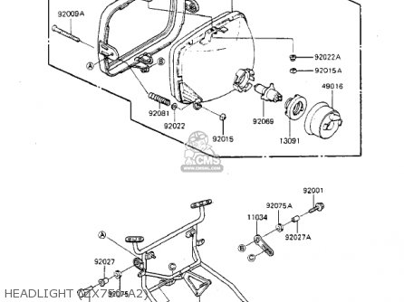 HEADLIGHT (ZX750-A2) - ZX750A2 GPZ750 1984 USA CALIFORNIA CANADA