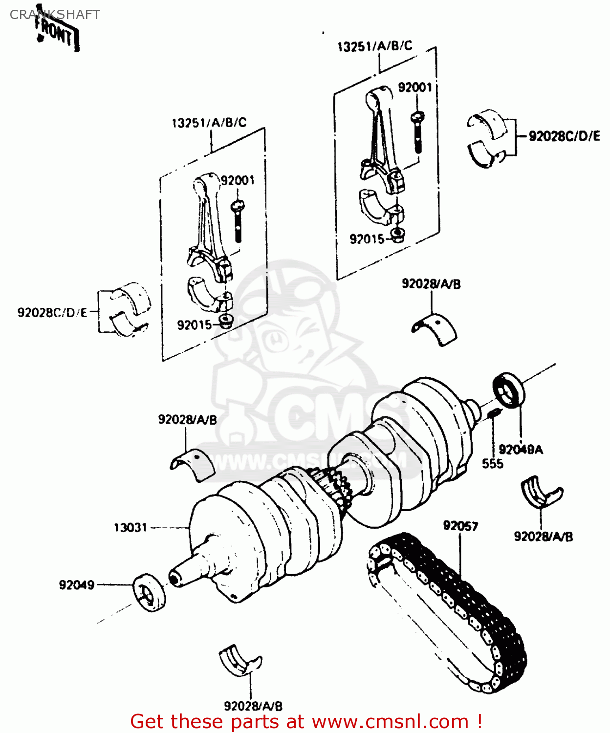 CRANKSHAFT ZX750A3 1985 EUROPE UK FR GR IT NR SD