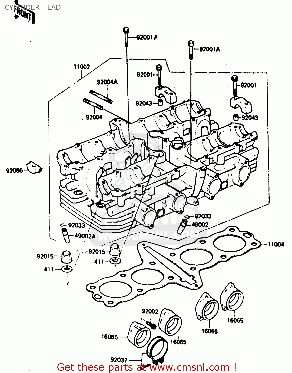 CYLINDER HEAD ZX750A3 1985 EUROPE UK FR GR IT NR SD