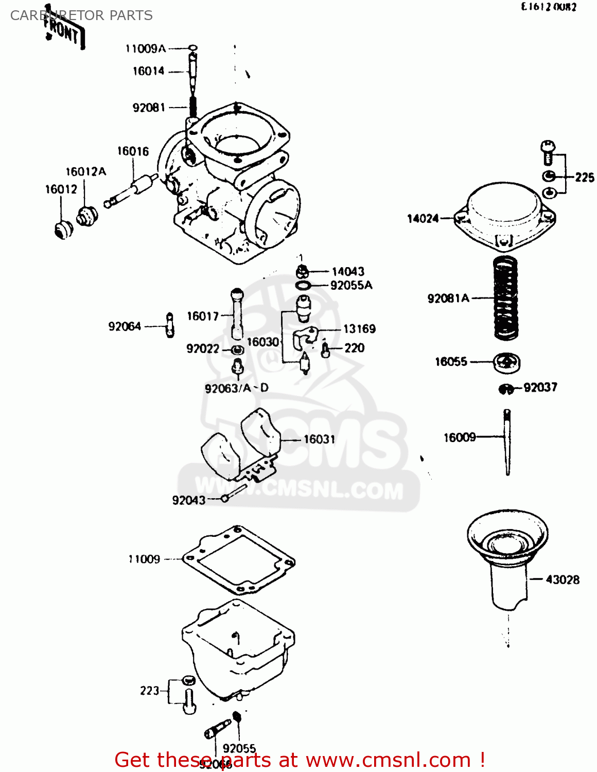 CARBURETOR PARTS ZX750A3 1985 EUROPE UK FR GR IT NR SD