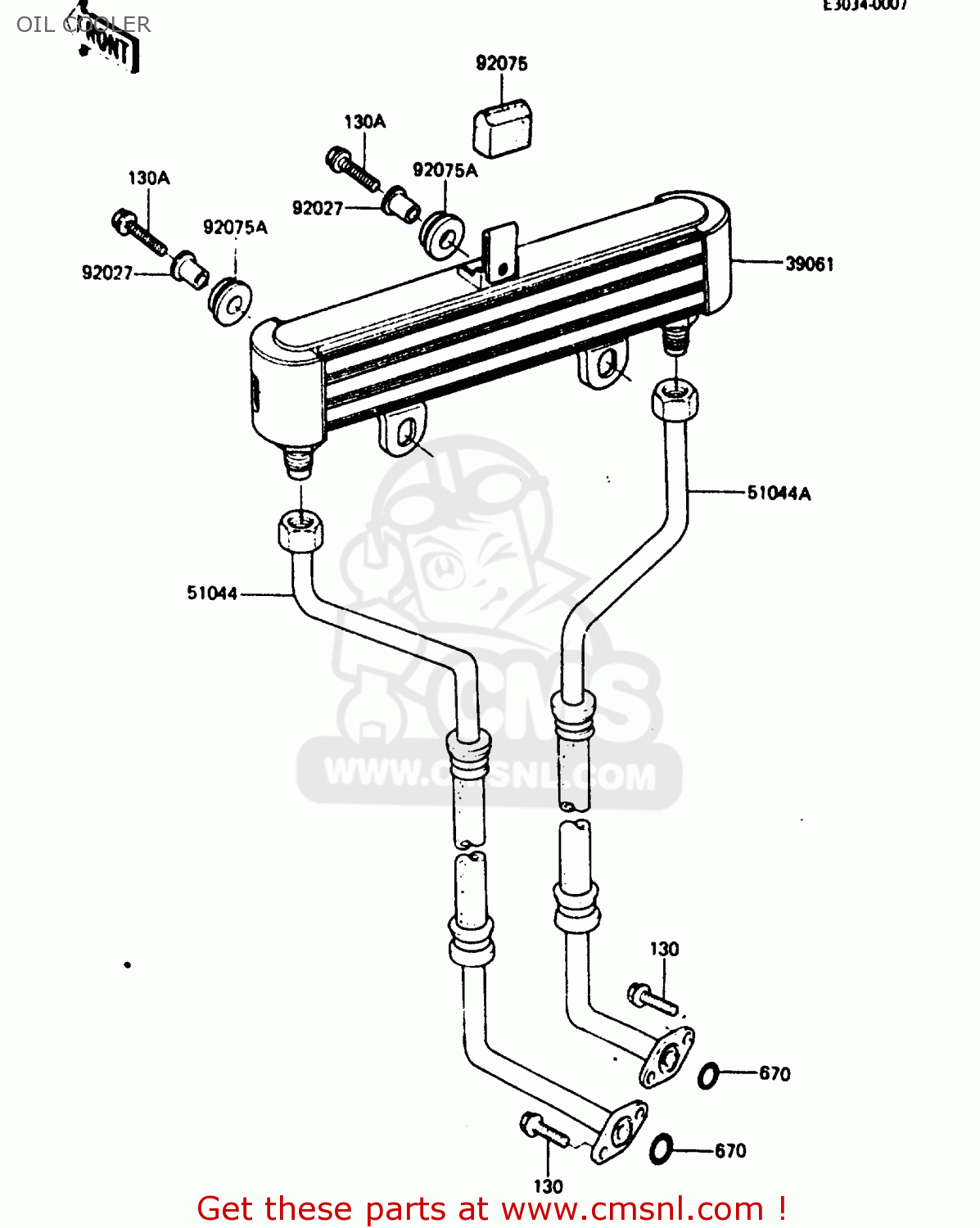 OIL COOLER ZX750A3 1985 EUROPE UK FR GR IT NR SD