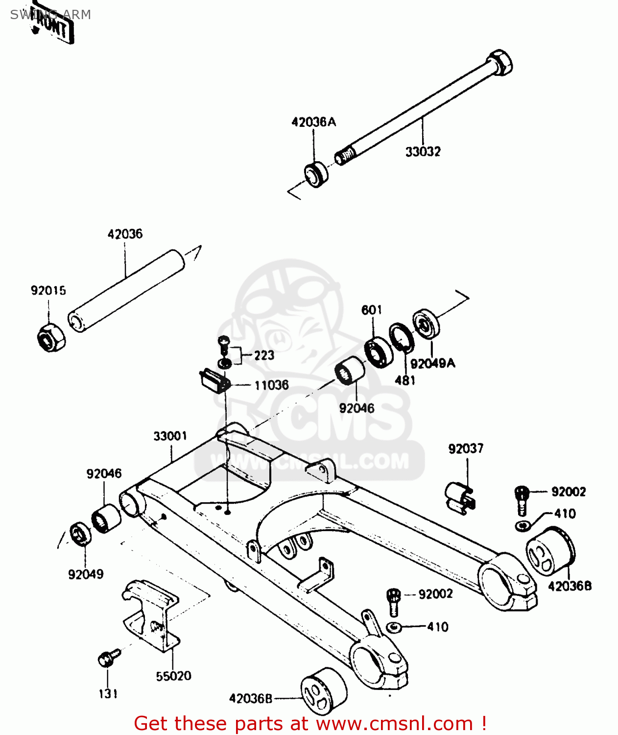 SWING ARM ZX750A3 1985 EUROPE UK FR GR IT NR SD